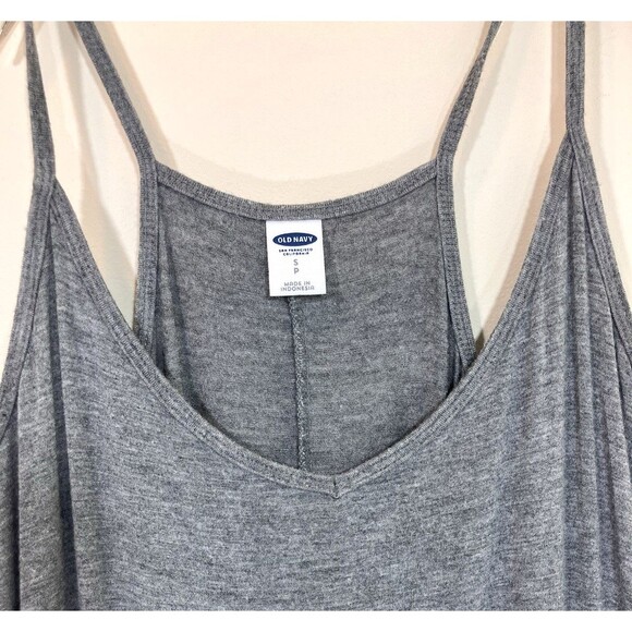Old Navy Dress Womens S Gray Maxi Cami Tank Pullover Jersey Knit Stretch Slit - Picture 4 of 8